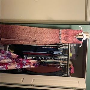 Gorgeous, sparkly prom dress with a subtle slit